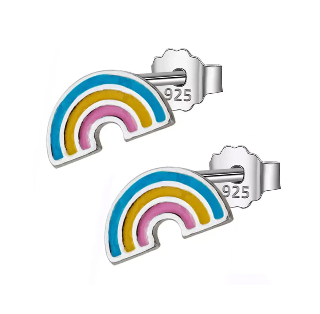 SISTER BOWS | Sterling Silver Petite Rainbow Studs