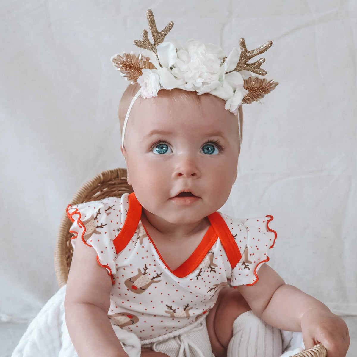ARCH N OLLIE | Twinkle Reindeer Blossom Elastic