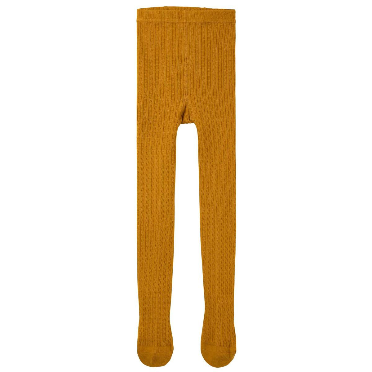 DESIGNER KIDZ | Cable Knit Rib Tights - Mustard