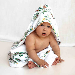 SNUGGLE HUNNY KIDS | Organic Hooded Baby Towel - Eucalypt