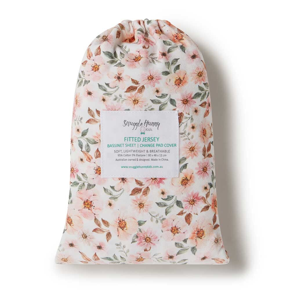 SNUGGLE HUNNY KIDS | Spring Floral Bassinet Sheet & Change Pad Cover