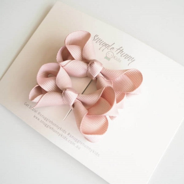SNUGGLE HUNNY KIDS | Nude Clip Bow - Small Piggy Tail Pair