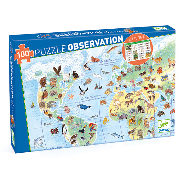 DJECO | World Animals - 100pc Observation Puzzle