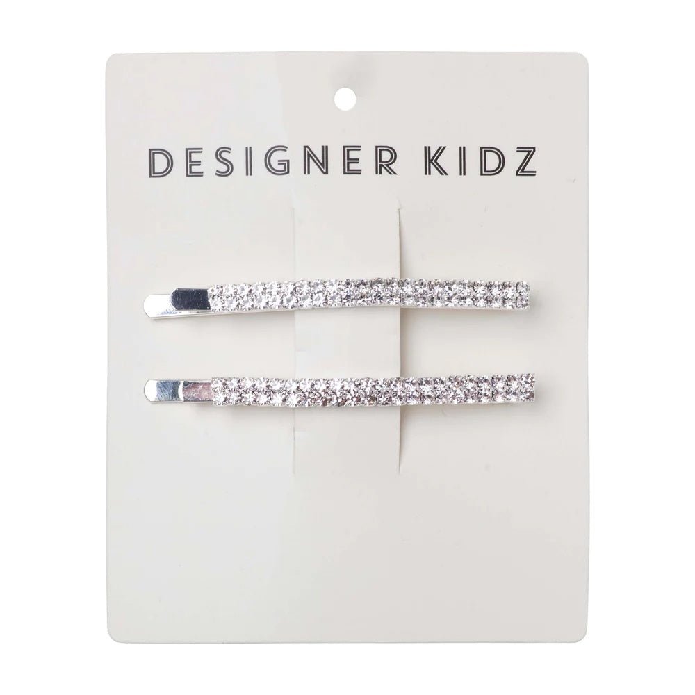 DESIGNER KIDZ | Silver Sparkle Hair Clip Pack