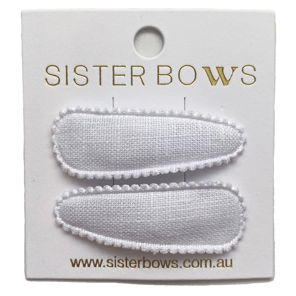 SISTER BOWS | Maeve Clips Dove Linen