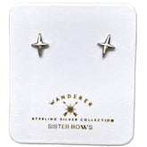 SISTER BOWS | Sterling Silver Petite Four-Point Star Studs