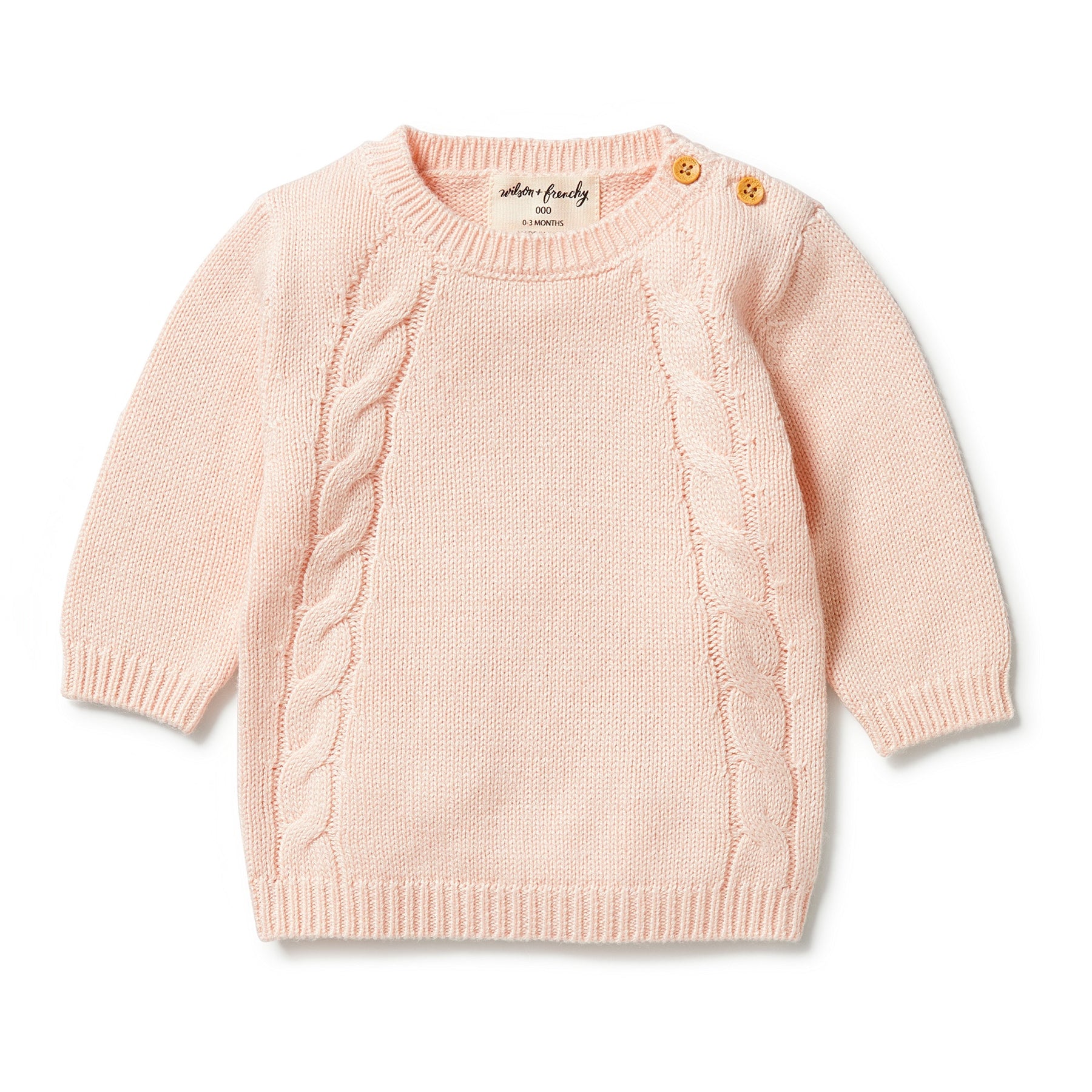 WILSON + FRENCHY | Knitted Mini Cable Jumper Blush