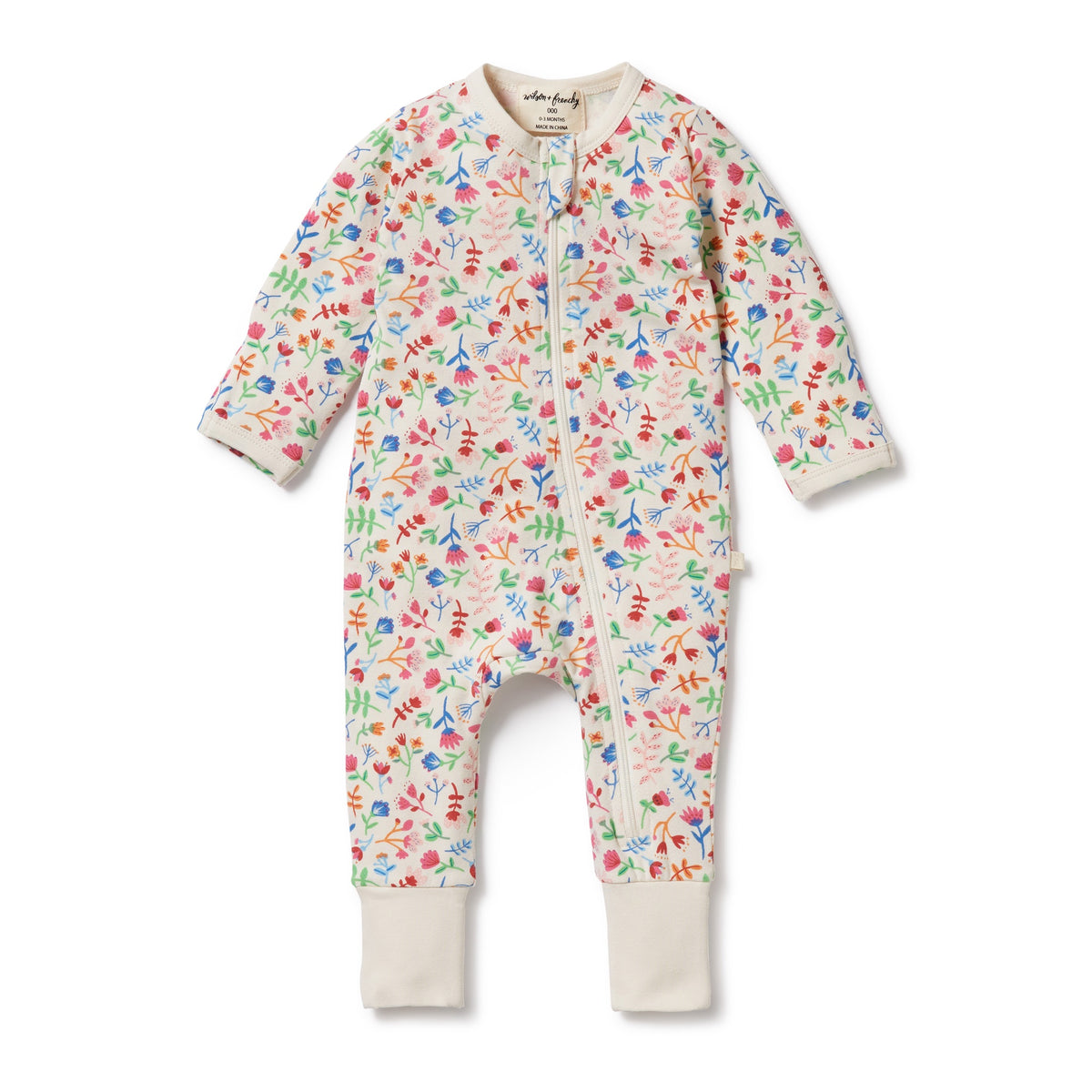 WILSON + FRENCHY | Tropical Garden Organic Zipsuit with Feet